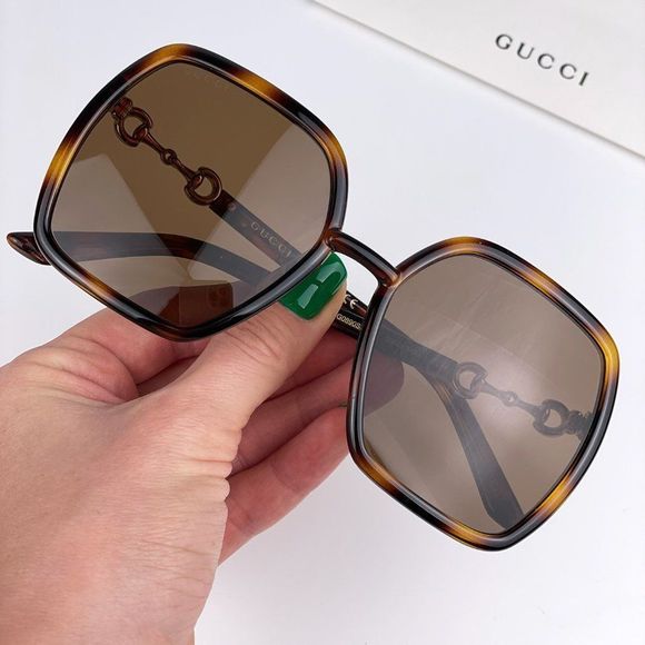 Gucci GG0890S 002 Sunglasses Dark Havana Brown Women main image 7